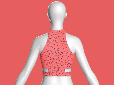 Girls Sleeveless Zip Top 3D Model