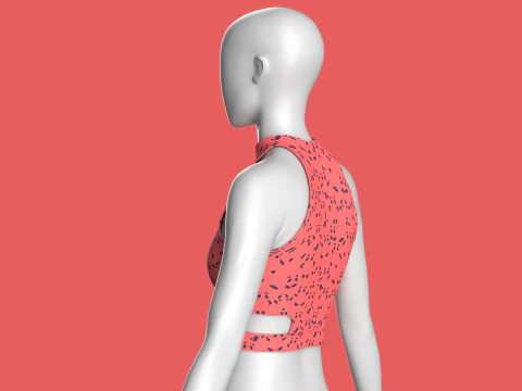 Girls Sleeveless Zip Top 3D Model