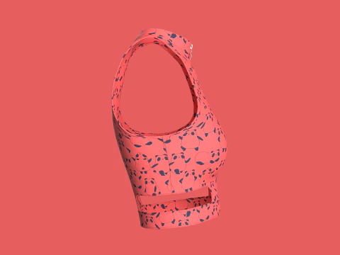 Girls Sleeveless Zip Top 3D Model