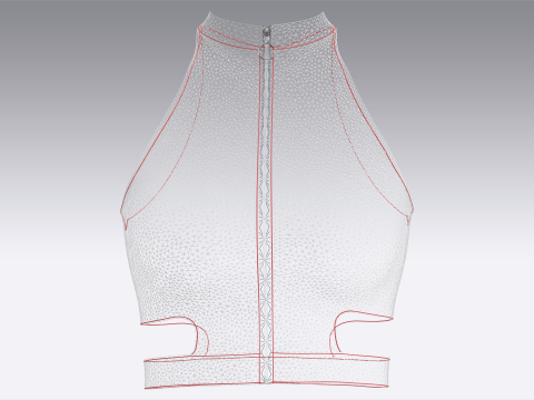Girls Sleeveless Zip Top 3D Modell