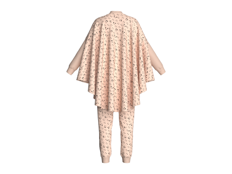 Ladies Printed Cope Tops With Jogger-Outfit 3D Model