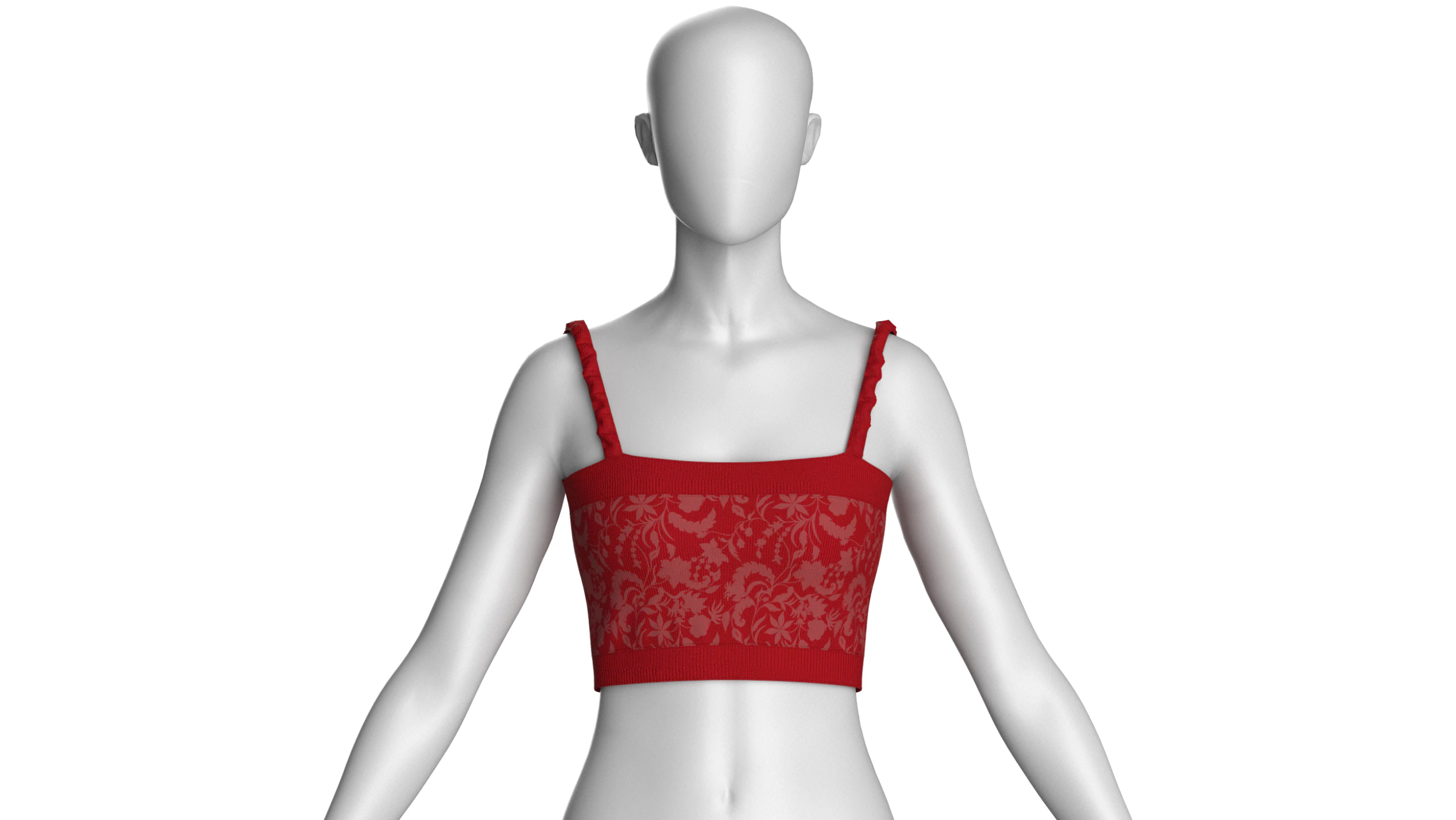 Girls Printed Crop Top V2 3D Model .c4d .max .obj .3ds .fbx .stl .blend 