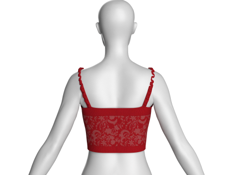Girls Printed Crop Top V2 3D Modell