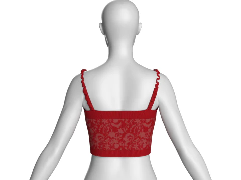 Girls Printed Crop Top V2 3D Model
