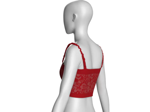 Girls Printed Crop Top V2 3D Model