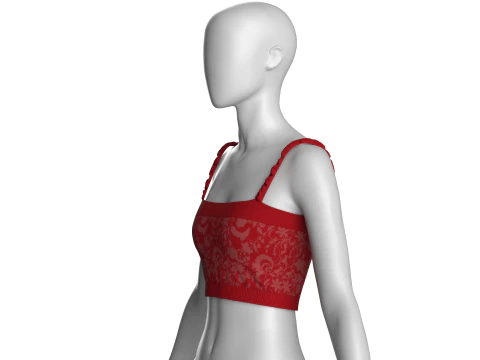 Girls Printed Crop Top V2 3D Model