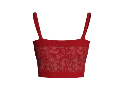 Girls Printed Crop Top V2 3D Model