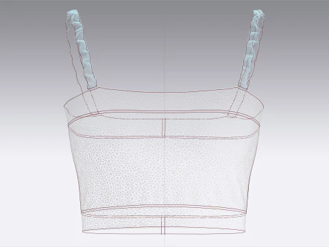 Girls Printed Crop Top V2 3D Model