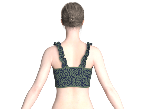 Girls Printed Crop Top V3 3D Model