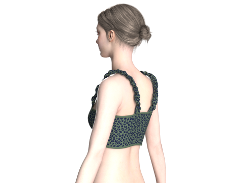 Girls Printed Crop Top V3 3D Model