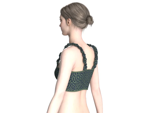 Girls Printed Crop Top V3 3D Model