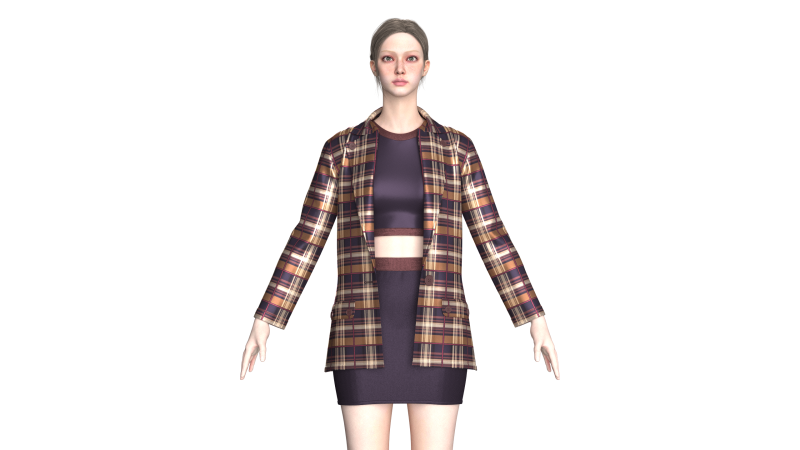 Abito moda aziendale per ragazze Modello 3D .c4d .max .obj .3ds .fbx .stl .blend 
