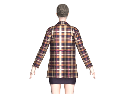 Abito moda aziendale per ragazze Modello 3D