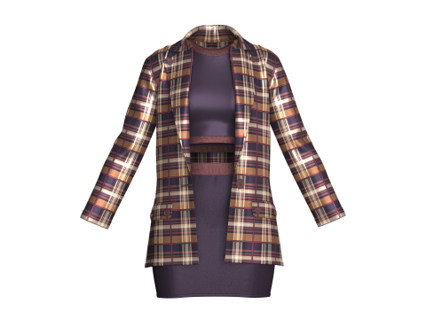 Abito moda aziendale per ragazze Modello 3D