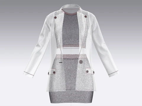 Корпоративное модное платье для девочек 3D Модель