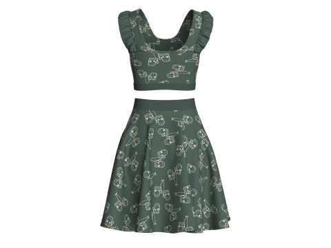 女孩短上衣配裙子 V4 3D 模型