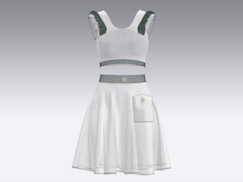 女孩短上衣配裙子 V4 3D 模型