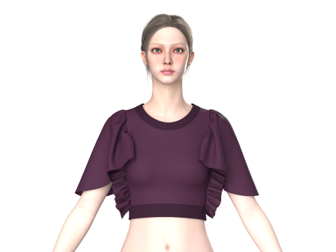 Atasan Bralette Fashion Anak Perempuan V4 Model 3D