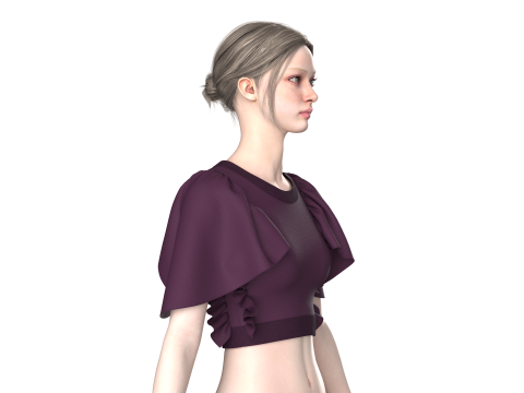 Top Bralette de moda para niñas V4 Modelo 3D