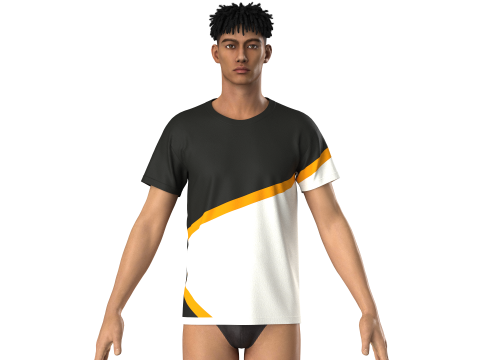 Men 2 Ton Color Tshirt 3D Model