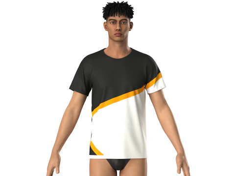 Camiseta de hombre de 2 tonos Modelo 3D