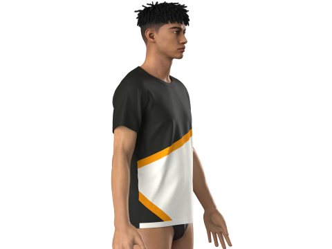 Heren 2-kleurig T-shirt 3D Model