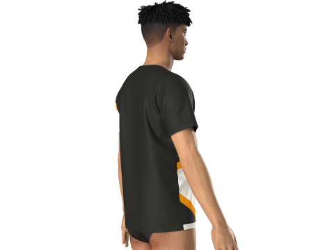 Heren 2-kleurig T-shirt 3D Model