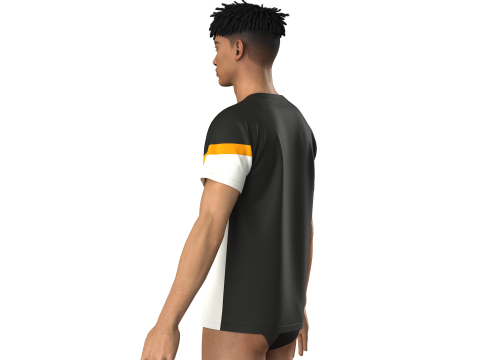 Heren 2-kleurig T-shirt 3D Model