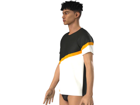 Men 2 Ton Color Tshirt 3D Model