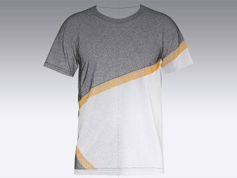 Heren 2-kleurig T-shirt 3D Model