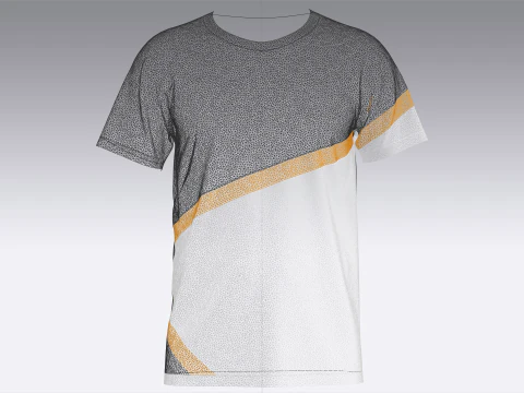 Men 2 Ton Color Tshirt 3D Model