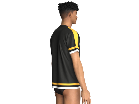 Heren 3 ton kleur t-shirt 3D Model