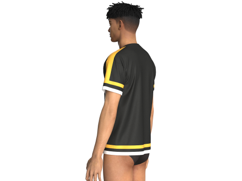 Heren 3 ton kleur t-shirt 3D Model