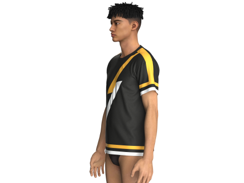 Heren 3 ton kleur t-shirt 3D Model