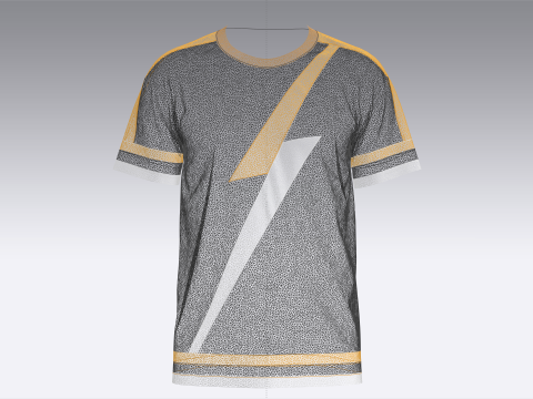 Heren 3 ton kleur t-shirt 3D Model