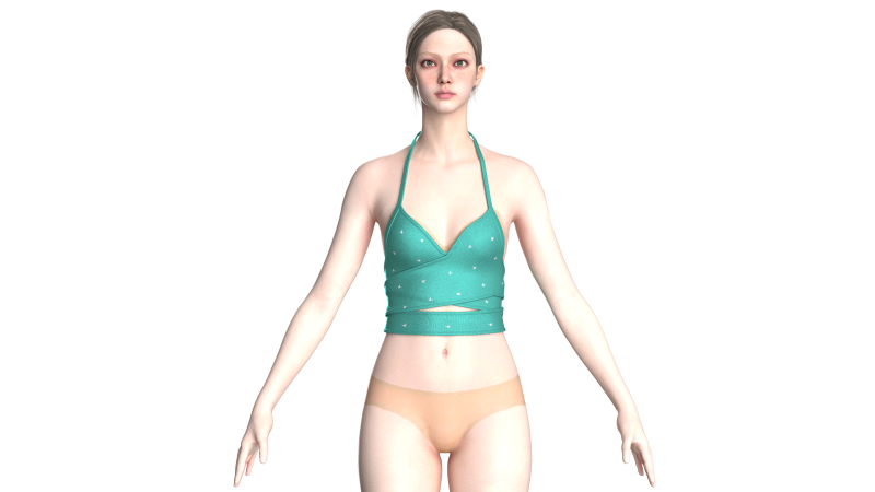 Girls Fashion Bralette V5 3D Model .c4d .max .obj .3ds .fbx .stl .blend 