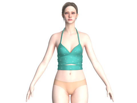 Bralette de moda para niñas V5 Modelo 3D