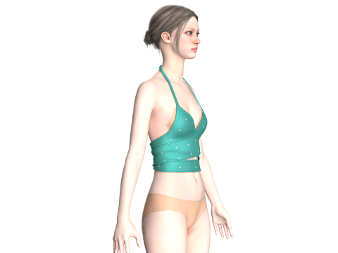 Girls Fashion Bralette V5 3D Model