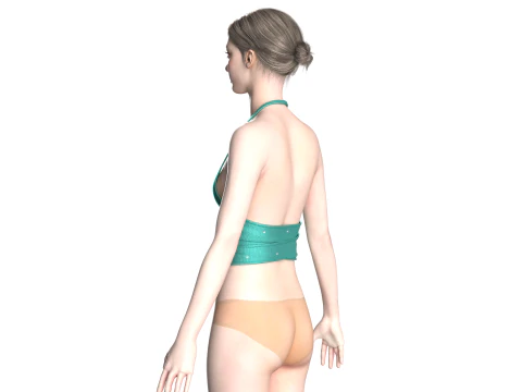 Girls Fashion Bralette V5 3D Model