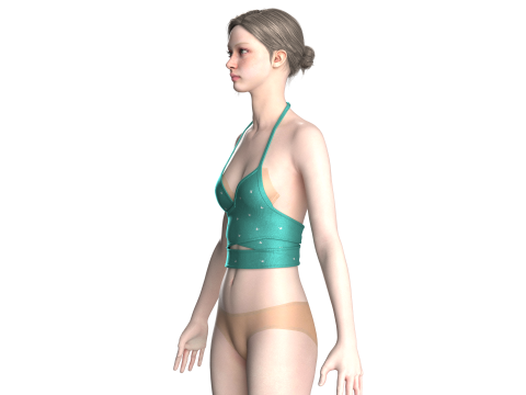 Girls Fashion Bralette V5 3D Model