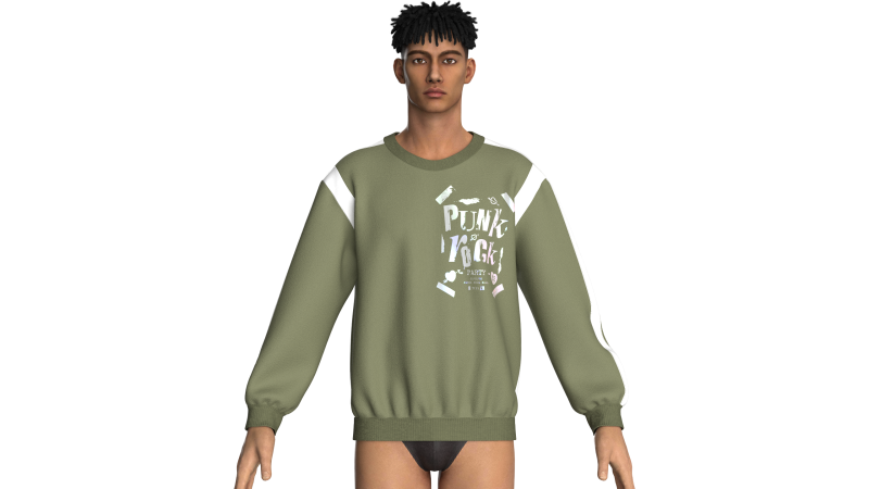 男士虹彩印花卫衣 3D 模型 .c4d .max .obj .3ds .fbx .stl .blend 