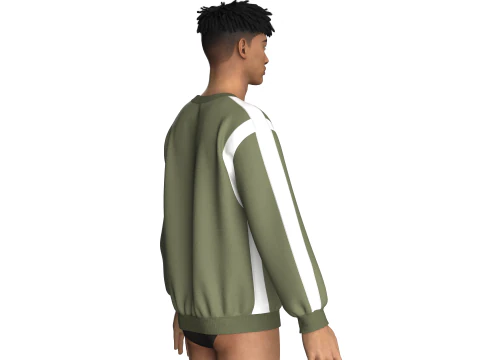 Men Iridescence Printed Sweatshirt 3D Model
