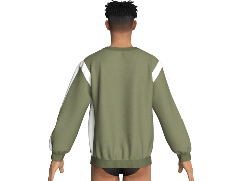 男士虹彩印花卫衣 3D 模型