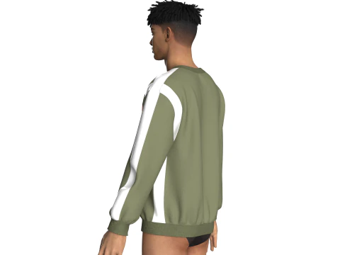Men Iridescence Printed Sweatshirt 3D Model