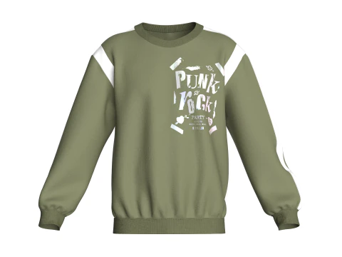 Men Iridescence Printed Sweatshirt 3D Model