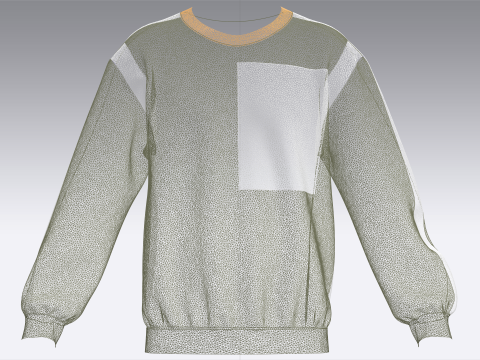 男士虹彩印花卫衣 3D 模型