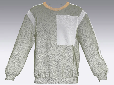 Men Iridescence Printed Sweatshirt 3D Model
