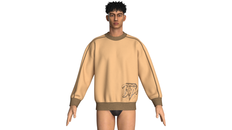 Мужская футболка с принтом 3D Модель .c4d .max .obj .3ds .fbx .stl .blend 