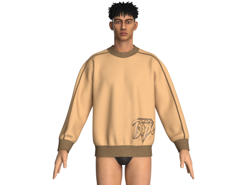 Homens Pipping Com Moletom Estampado Modelo 3D