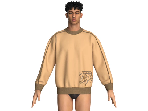 Homens Pipping Com Moletom Estampado Modelo 3D